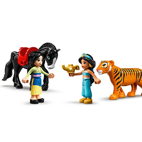 Disney Princess L’Avventura di Jasmine e Mulan, Playset con 2 Mini Bamboline, Cavallo e Tigre 43208 - Lego - Immagine 4