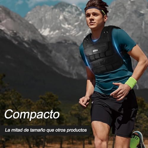 Miniatura 2 de Dh Fitlife Chaleco De Peso Ajustable 20kg, Compacto Y Estable Para Musculación Y Entrenamiento De Fuerza, Chaleco Lastrado, Chaleco Para Correr Para Mujeres Hombres, Chaleco De Fitness Entrenamiento