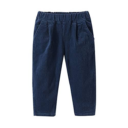 Mud Kingdom Boys Girls Corduroy Pants Pull On Plain Elastic Waist