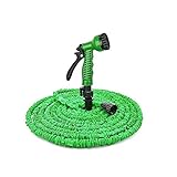 DMONE Garden Hose, 50ft Expandable Water Hose with 7 Function Spray Nozzle, Flexible Expanding Hose with 3/4' Fittings, Lightweight Retractable Hose Pipe for Outdoor Lawn Pet Shower Plant Car