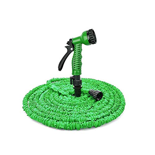 DMONE Garden Hose, 25ft Expandable Water Hose with 7 Function Spray Nozzle, Flexible Expanding Hose with 3/4
