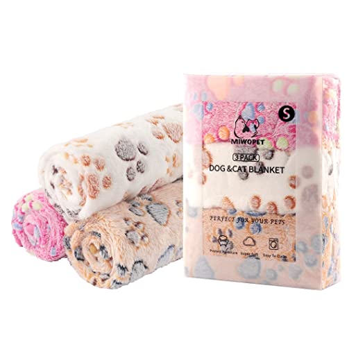 3 Pack Cat And Dog Blanket - Miwopet Soft & Warm Fleece Flannel Pet Blanket, Great Pet Throw For Puppy, Small, Medium& Large Dog (Small) #TOP5