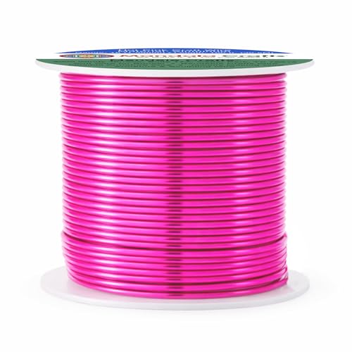 Image of Mandala Crafts 16 Gauge Hot Pink Anodized Aluminum Craft Wire, 100 FT | Colored, Flexible, Bendable, for Bonsai, Armature, Sculpting, Wire Wrapping, Jewelry Making, Weather & Tarnish Resistant