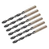QUARKZMAN Spiralbohrer 5,2 mm, Metallbohrer set Länge 86 mm, Gold Titanium & Schwarz Nitride beschichtetes bohrer HSS6542 mit 5,2 mm Geradem Schaft für Edelstahl Metall Holz, 6 Stück