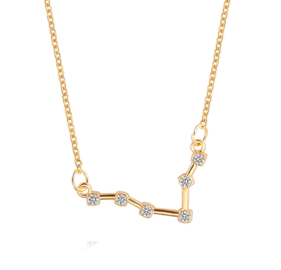 Bling Queen Women’s Gold Plated Zodiac Taurus Constellation Pendant Necklace