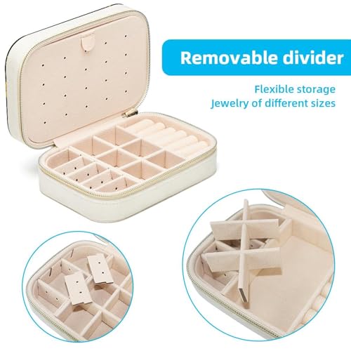Boîte à bijoux anti-nœuds portable pour colliers et bagues