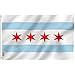 Anley Fly Breeze 3x5 Foot City of Chicago Flag - Vivid Color and UV Fade Resistant - Canvas Header and Double Stitched - Chicago IL Flags Polyester with Brass Grommets 3 X 5 Ft