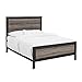 Home Accent Furnishings Rustic Queen Industrial Wood and Metal Bed - Includes Head and Footboard