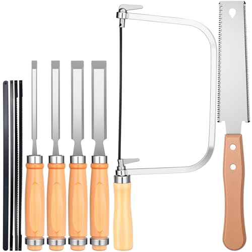Woodworking Tools Set with Chisels and Coping Saw