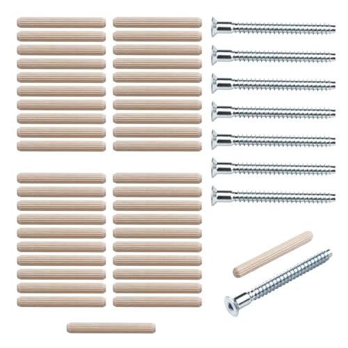 Juego de reparación de piezas de repuesto para estantes Ikea Kallax 4 – tornillos (#104321) y tacos de madera (#101339)