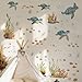 Sea Turtles Wall Stickers Under The Sea Coral Seaweed Wall Decals Bedroom Bathroom Baby Nursery Daycare-Themed Party Decorations Fish Tank Wall Decor