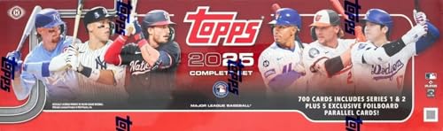 2025 Topps Baseball Complete 705 Card Factory Sealed HOBBY Factory Set with (5) EXCLUSIVE FOILBOARDS /417! Includes all Series 1 + 2 Cards Including Shohei Ohtani, Aaron Judge Bobby Witt Jr & More!