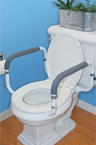 Carex Toilet Support Rail, Steel Support Rail with Adjustable Width, for Assistance Sitting and Standing from Toilet - Image 3