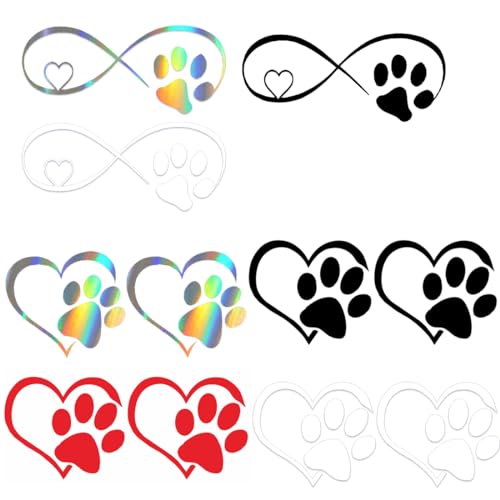TNSRAY Adesivi per auto motivo zampa di cane, 11 pezzi Carini Adesivi per Auto a Forma di Zampa, Carini Adesivi Zampa Impermeabili, a Forma di Zampa, per Auto, Accessori per Auto, Decorazione