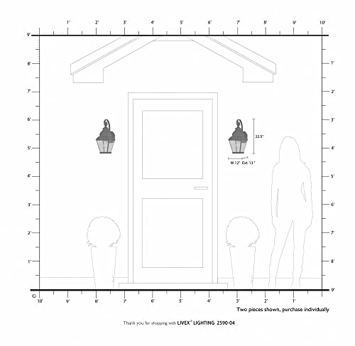 Image of Livex Lighting 2590-91 Transitional One Light Outdoor Wall Lantern from Exeter Collection in Pwt, Nckl, B /S, Slvr. Finish, Brushed Nickel