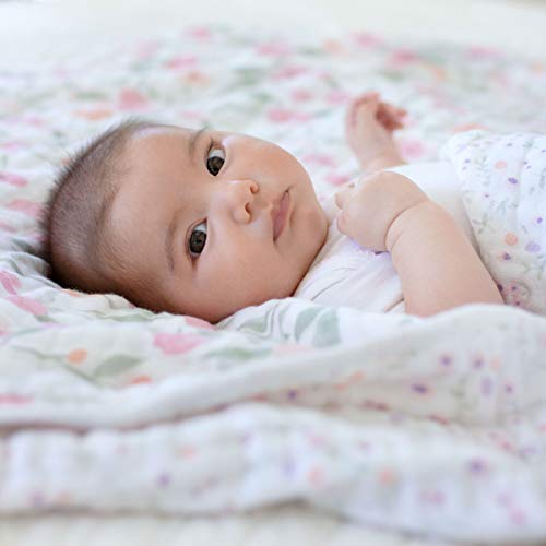 Image of aden + anais 100% Cotton Muslin Baby Blanket Crib Bedding for Newborn Baby and Toddler, Nursery Blanket for Boys and Girls, Baby Registry and Shower Gift - Mon Fleur