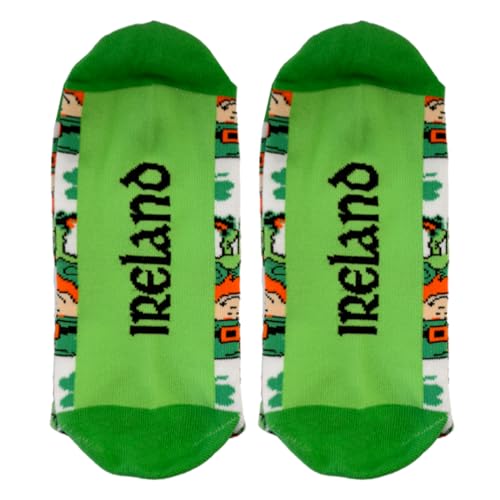 Traditional Craft Ireland Adults Footwear Outfit Socks for Men (US, Numeric, 6, 11, Regular, Regular, White/Green)2