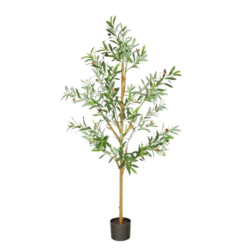 Hoencraft Olive Artificial Trees, 5FT Tall Faux Olive Tree for