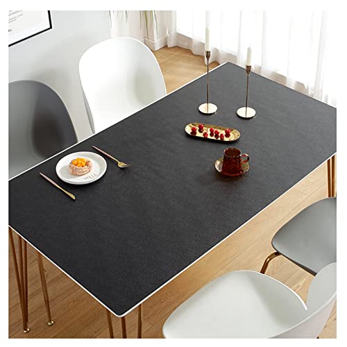 Nappe Cuir, Nappe Rectangulaire Anti Tache, Nappe Rectangulaire Imperméable, Nappe pour Table Basse Carré ou Rectangulaire, PU Protection Table, Grande Taille Nappe de Table (Size:70*120cm,Color:Noir) Cover