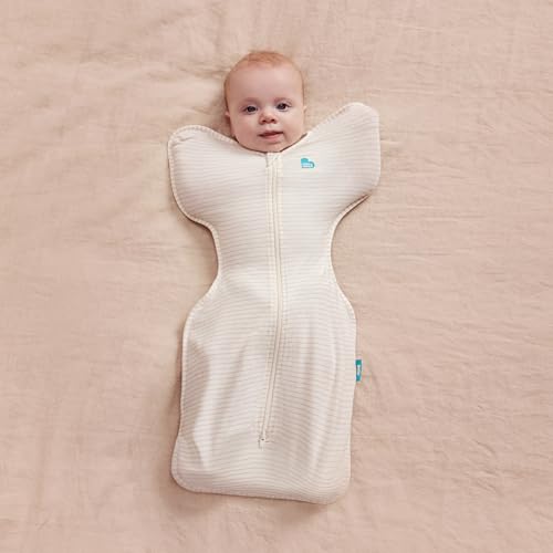 Image of Love To Dream Swaddle UP, Baby Sleep Sack, Twin Zipper for Easy Diaper Changes, Arms UP Position, Hip-Healthy, Lightweight & Breathable, Moderates Temperatures 24-27C, Medium 3-6 Months, Tan