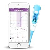 temperatura basal 37 PANTALLA GRANDE AZUL CON LUZ DE FONDO: fácil de leer en la oscuridad. Recupera 30 grabaciones de temperatura en la memoria.