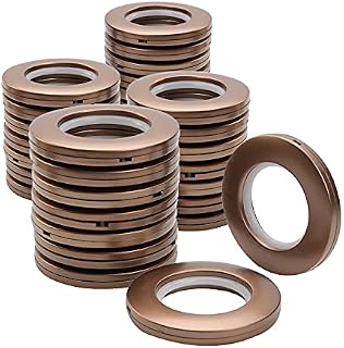 Kinsinder 32 Pcs Curtain Eyelet Rings, Curtain Grommets Round Plastic Rings Inner Diameter 40mm DIY Rings for Window Curtain Shower Curtain (Coffee)