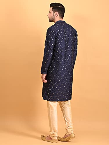 Image of Uri and MacKenzie Embroidery Silk Men's Kurta Pyjama Set
