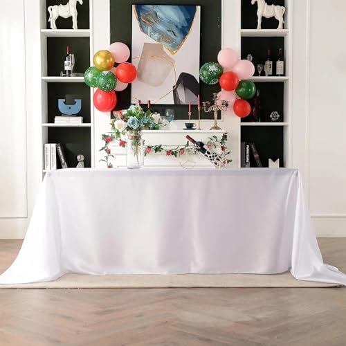 Nappe de table rectangulaire en satin anti-plis pour décoration de fête