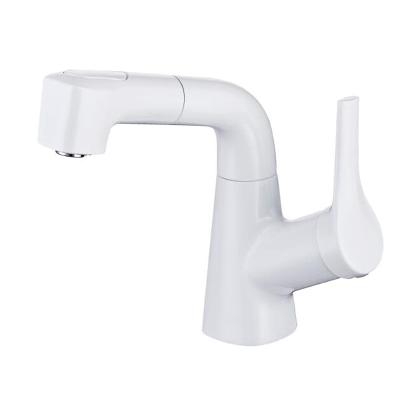 Mitigeur de lavabo en laiton blanc avec douchette extractible haut de gamme