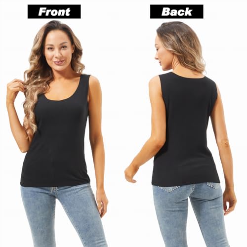 Image of Toulite 4 Pcs Thermal Tank Tops Women Underwear Tops Sleeveless Undershirt for Women Cotton Camisole Warm Base Layer