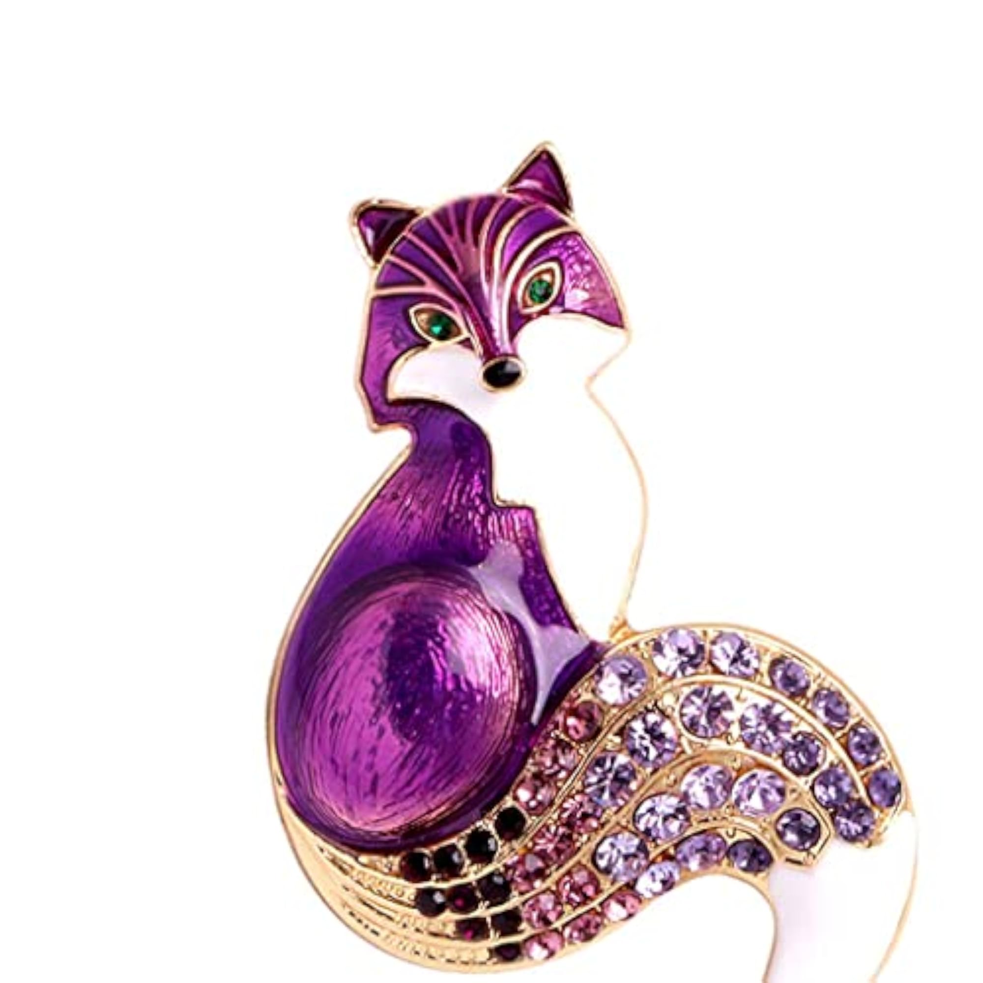 Cute Enamel Fox Brooch Set for Casual Wear