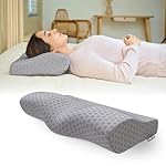 Cervical Pillow | 2 Years Warranty | Ventilated Cooling Gel Memory Foam Orthopedic Pillow Neck Support Pillow for Sleeping, Neck & Shoulder Pain | Contour – Pack of 2 | Grey Jacquard Cover