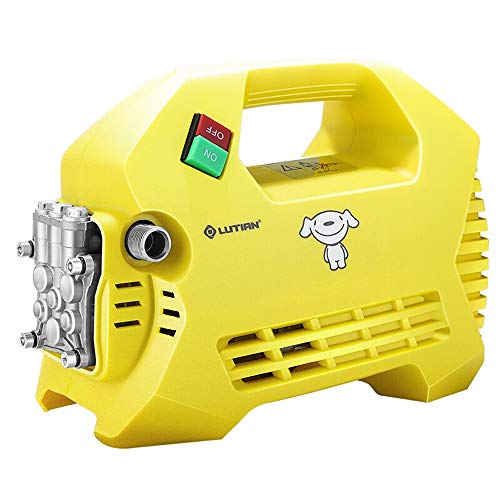 Electric High Pressure Car Washing Machine Home 220V 1400W IPX5 Waterproof Induction Noise Reduction Car Wash Pump Portable Water Gun (Yellow) (Color : BLACK)