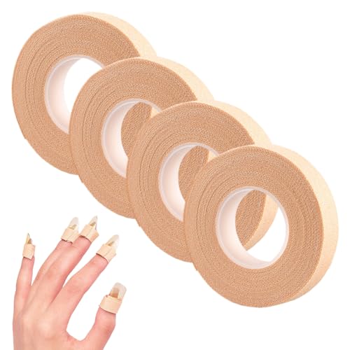 Self Adhesive Wrap Tape,4pcs 5mX1cm Skin Color Cohesive Bandage Wrap Self Adhesive Surgical Bandage for Securing a Variety of Catheters, Finger Tape for Thumb Protection, Splinting, Wrist Support