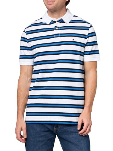 Image of Tommy Hilfiger Men's Short Sleeve Polo Shirts in Regular Fit With Stretch and Organic Pique Cotton