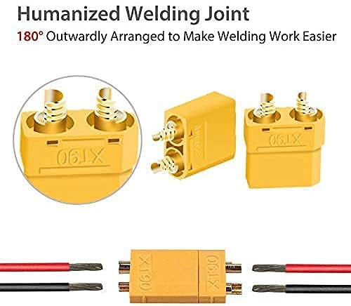Audance Xt90 Xt 90 Connectors Male And Female, Xt90 Battery Connectors With 5Mm Heat Shrink Tube For Fpv Battery Connector Rc Hobby Rc Electric Motors & Parts (5 Pairs) #TOP7