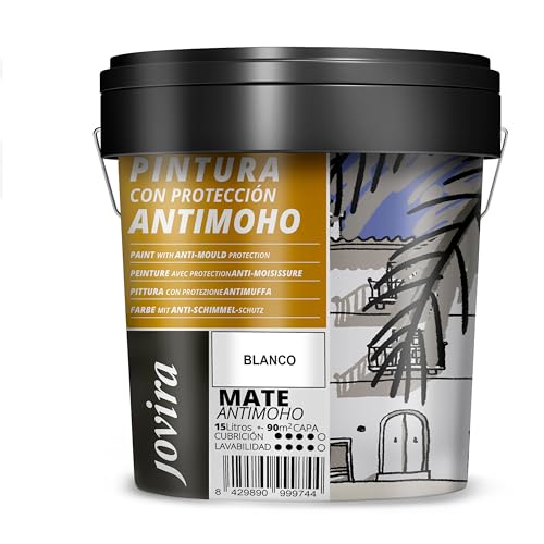 JOVIRA PINTURAS Antimoho Evita el resistente a la aparición de en paredes aspecto mate. 15 Litros