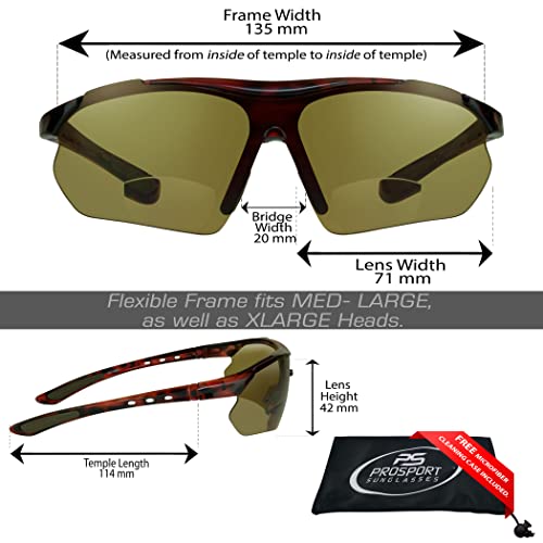 proSPORT BIFOCAL Sunglass Readers Men Women Blue Light Blocking HD Amber Lens Semi-Rimless Wrap-Around Golf Driving2