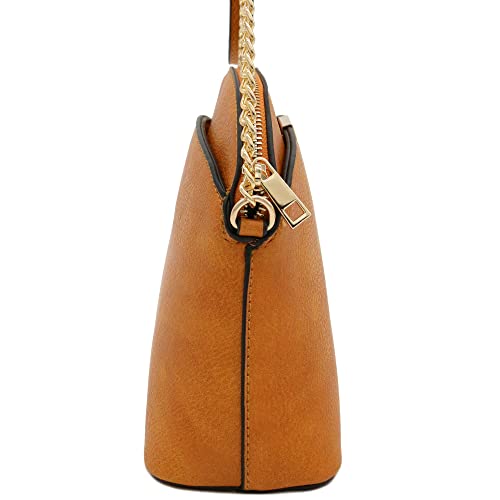 Image of FashionPuzzle Faux Leather Small Dome Crossbody Bag with Chain Strap