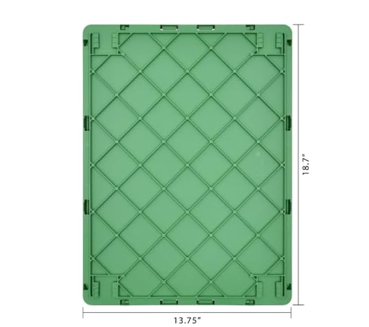 Collapsible Storage Basket, Multi-Purpose Organizer with Handles for Kitchen, Bathroom, Closet, Garage (Green)