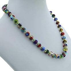GlassOfVenice Multicolor Murano Glass Mosaic Necklace