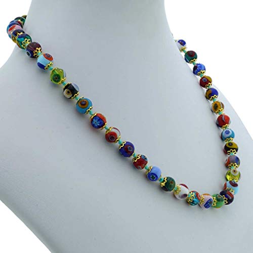 GlassOfVenice Multicolor Murano Glass Mosaic Necklace