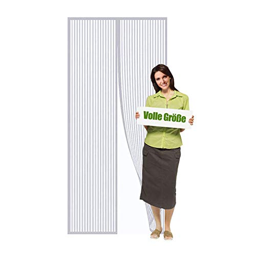 Preisvergleich Produktbild Fliegengitter tür, Insektenschutz Magnet Fliegenvorhang, Magnetische Adsorption, Faltbar, Auto Schließen, for Türen / Patio - Weiß 85x205cm(33x80inch)