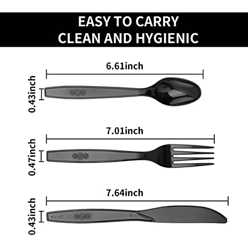 150 Wiederverwendbares Strapazierfähiges Plastikbesteck,Outdoor und Indoor Kunststoffbesteck,Je 50 Gabeln,Messer und Löffel,für Familienfeiern,Outdoor Dinner (transparent)