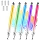 AmberVec Stylus-Stifte für Touchscreens, universeller 2-in-1-Eingabestift für iPad, kompatibel mit iPhone, iPad, Android, Microsoft-Tablets, Handys, Oberflächen, Blau, Grün, Rosa, Lila, Gelb, 5 Stück