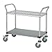 Utility CART 1 Wire 1 Solid Shelf Stainless