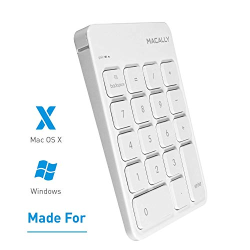 Macally Wireless Bluetooth Numeric Keypad and Wireless Bluetooth Mouse for Mac and PC, Calculate Efficiently