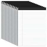 12 Pack White Legal Pads 8.5 x 11 College Ruled, 30 Sheets Per Note Pads 8.5 x 11, Perforated White Lined Paper Pads 8.5 x 11, Writing Pads with Sturdy Backing, Legal Notepads for School, Office, Home
