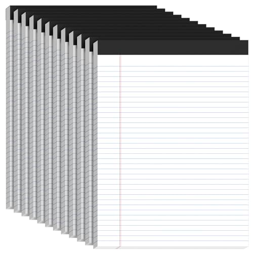 12 Pack White Legal Pads 8.5 x 11 College Ruled, 30 Sheets Per Note Pads 8.5 x 11, Perforated White Lined Paper Pads 8.5x11, Writing Pads with Sturdy Backing, Legal Notepads for School, Office, Home