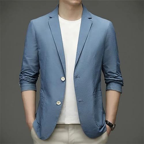 New Men's Suit Jacket Ultra-Thin Breathable High Elastic Lightweight Ice Silk Sun Protection Casual Suit Jacket3